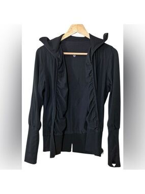 Lululemon Reversible Raja Jacket Sz 6 Black Zip Thumbholes